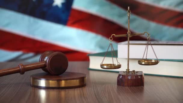 Justicia Para Las Leyes Los Estados Unidos Corte Americana — Vídeos de Stock