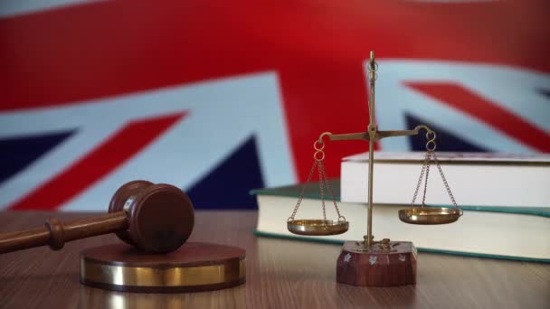 Gerechtigkeit Für Britische Gesetze Vor Britischem Gericht — Stockvideo