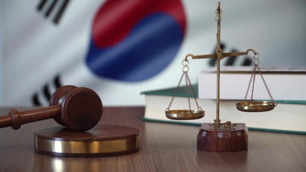 Δικαιοσύνης Για Τους Νόμους Νότια Κορέα Στο Κορεατικό Δικαστήριο — Αρχείο Βίντεο