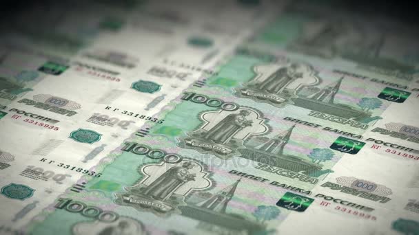 Impressão de dinheiro russo — Vídeo de Stock