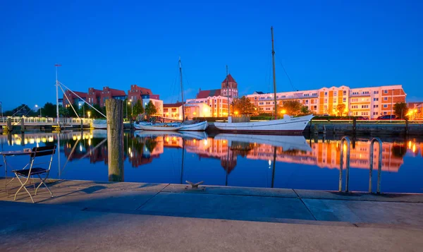 Boot haven aan de rivier de Ryck. Greifswald — Stockfoto