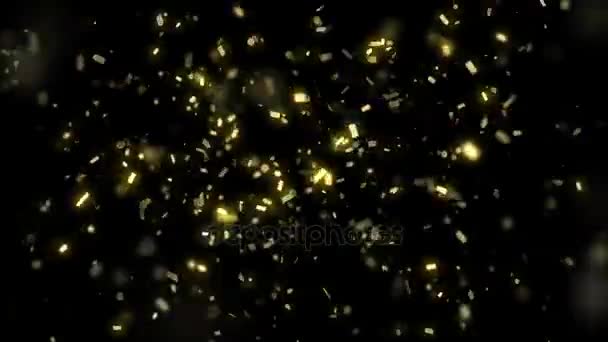 Animation of falling down confetti — Stock Video