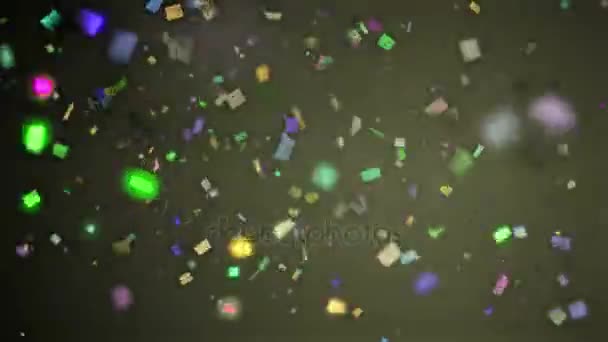 Animatie van confetti vallen — Stockvideo