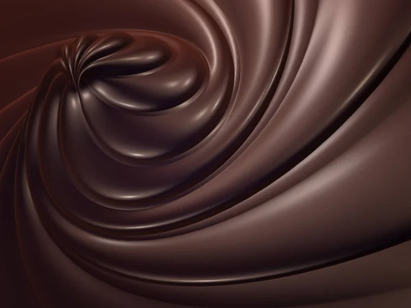 Vloeibare donkere chocolade swirl — Stockfoto