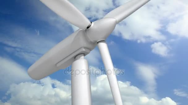 Wind turbine animatie — Stockvideo