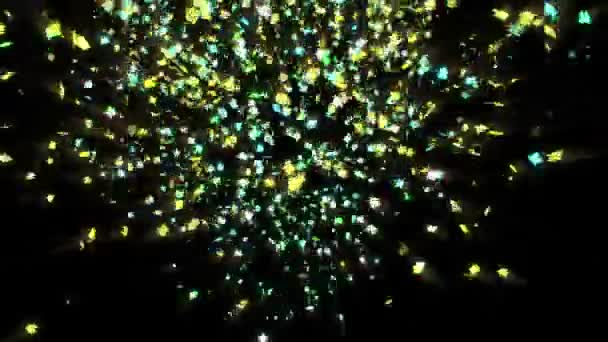 Confettis Tombant Sur Fond Noir — Video