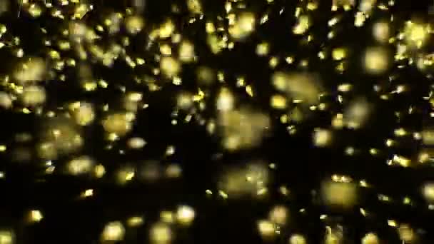 Vallende Confetti Zwarte Achtergrond — Stockvideo