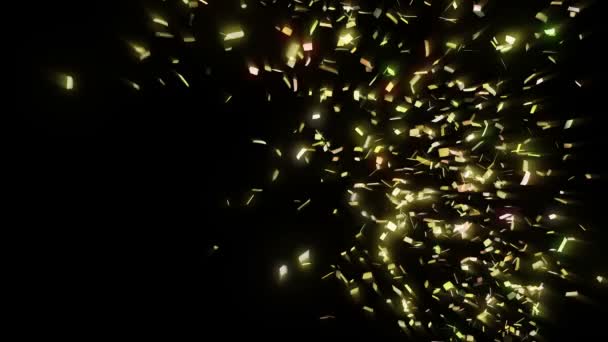 confettis tombant sur fond noir 