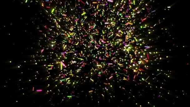 confettis tombant sur fond noir 