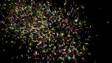 Siyah arkaplana düşen konfeti 
