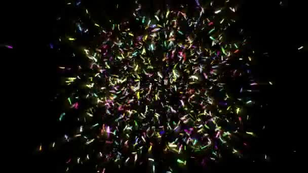 Confettis Tombant Sur Fond Noir — Video