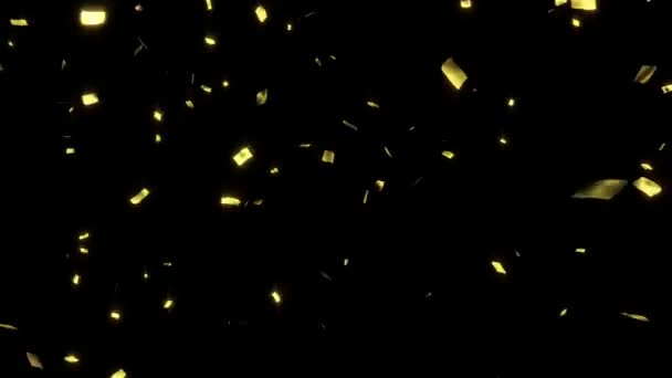 Queda Confetti Fundo Preto — Vídeo de Stock