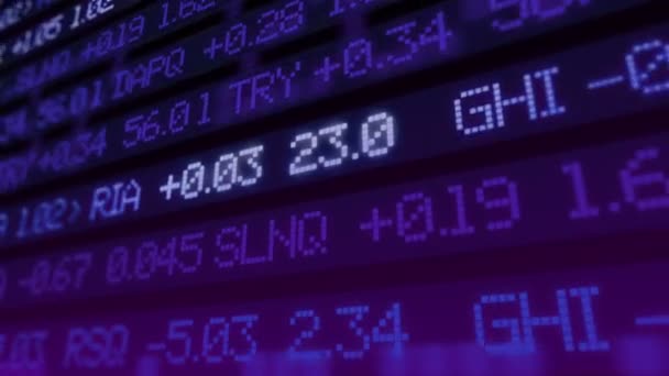 Börsen Ticker Digitala Data Inte Riktiga Namn Företag — Stockvideo