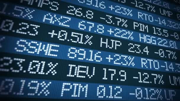 Bourse ticker données numériques. Pas le vrai nom des entreprises  