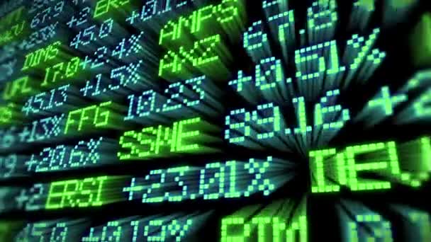 Mercado Valores Ticker Datos Digitales Nombre Real Las Empresas — Vídeo de stock