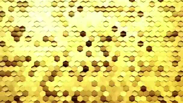 Golden Hexagonal Pattern Background Seamless Animation — Stock Video