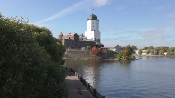 Torre Olafs Castillo Vyborg — Vídeo de stock