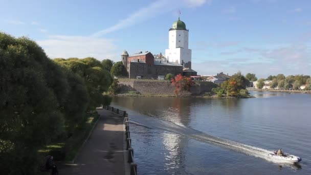 Torre Olafs Castelo Vyborg — Vídeo de Stock