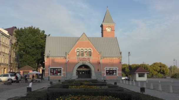 Centrale Marktgebouw Vyborg — Stockvideo