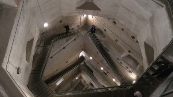 Treppe Inneren Des Turms Olafs Turm Der Burg Wyborg — Stockvideo