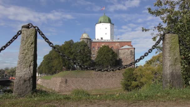 Wieża Olafa Zamku Vyborg — Wideo stockowe