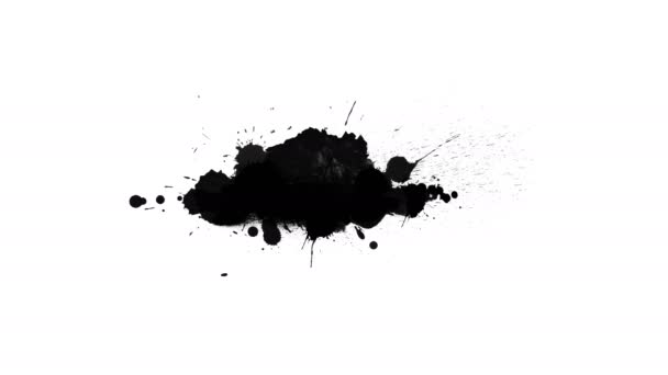 Beyaz Arkaplanda Siyah Mürekkep Damlaları — Stok video