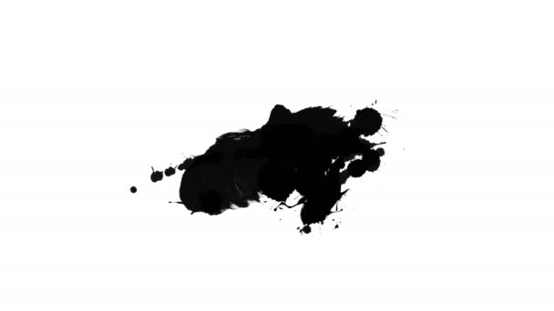 Μαύρα Μελάνια Πέφτουν Λευκό Φόντο — Αρχείο Βίντεο