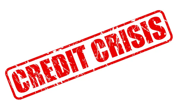 CRISI DEL CREDITO timbro rosso testo — Vettoriale Stock