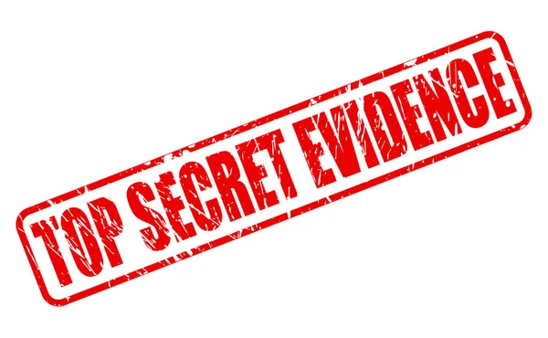 Top titkos bizonyítékokat piros bélyegzőszöveg — Stock Vector