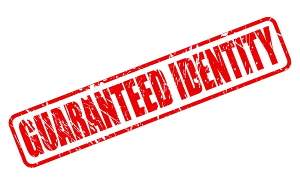 GUARANTEED IDENTITY red stamp text — Stock Vector