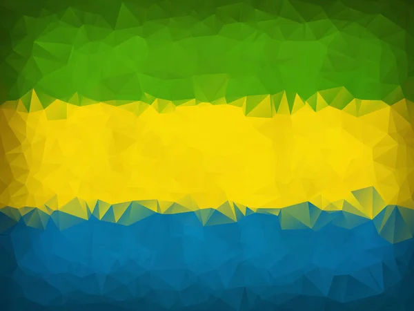 Gabon na flagi niskiej wielokąta — Wektor stockowy
