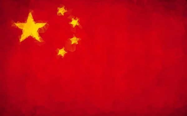 Текстура многоугольного флага Китая — стоковый вектор