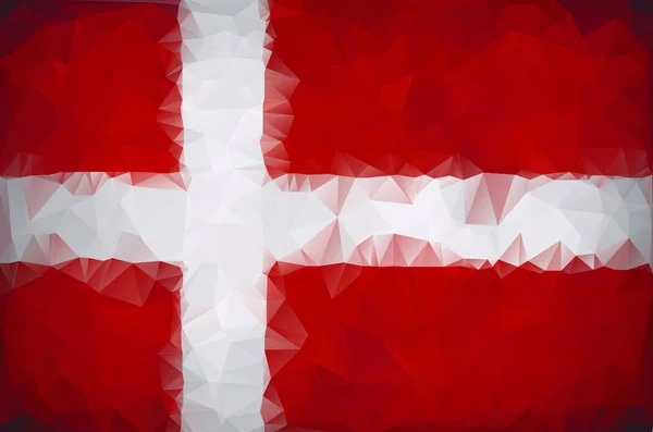 Dinamarca textura bandera polígono — Vector de stock