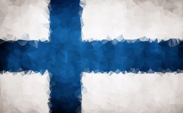 Drapeau de Finlande polygone — Image vectorielle