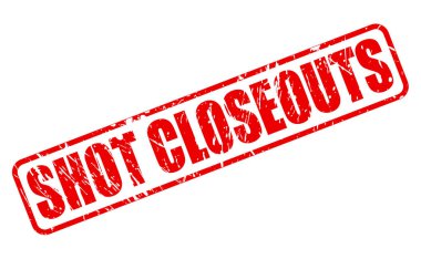 Closeouts kırmızı damga metni vurdu