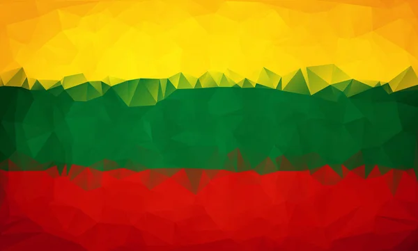 Lithuania flag low poly triangular — Stock Vector