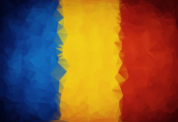 Romania polygon flag texture — Stock Vector