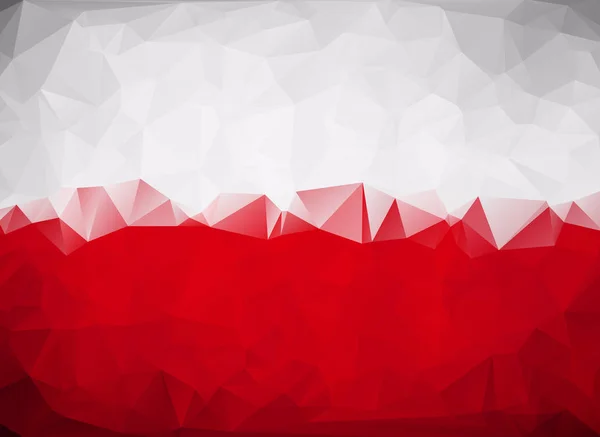 Polen flagga polygon textur — Stock vektor