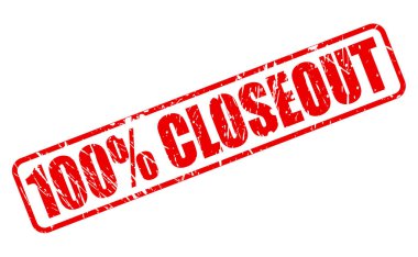 Yüzde 100 kapanışı kırmızı damga metni