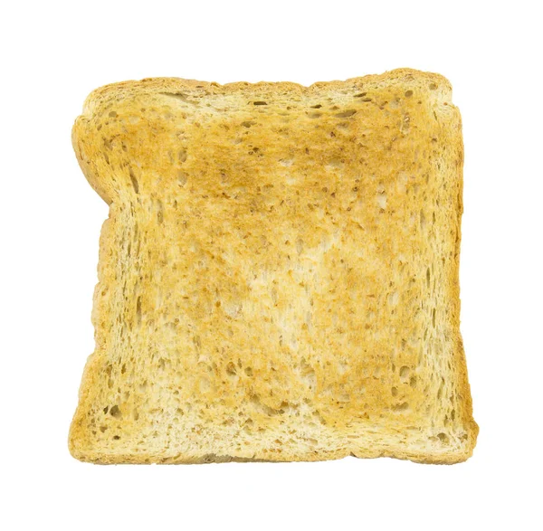 Single Slice of toasted brown bread isolated on a white — Stock Photo, Image