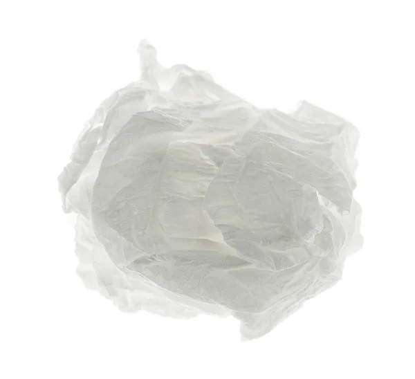 Tejido de papel atornillado utilizado aislado sobre fondo blanco — Foto de Stock