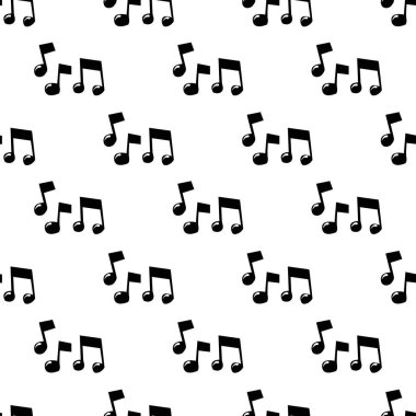 Beyaz üzerine siyah müzik notlar seamless modeli