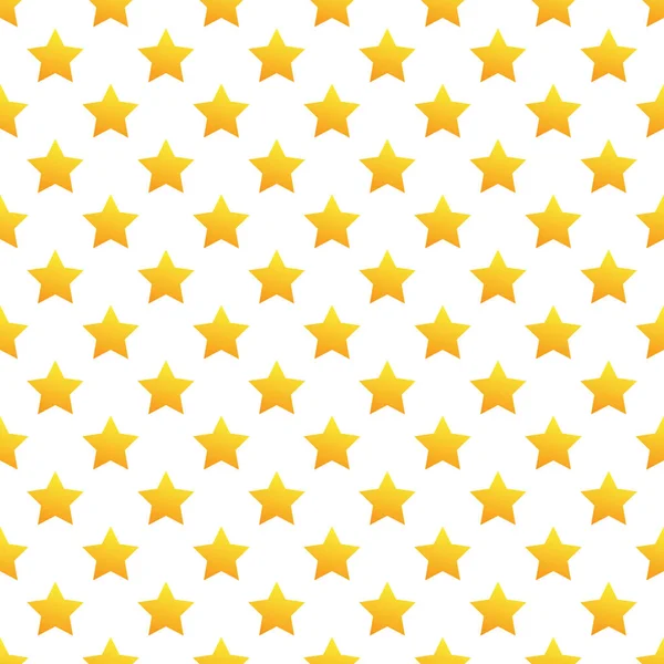 Seamless yellow stars pattern on white — Stock Vector