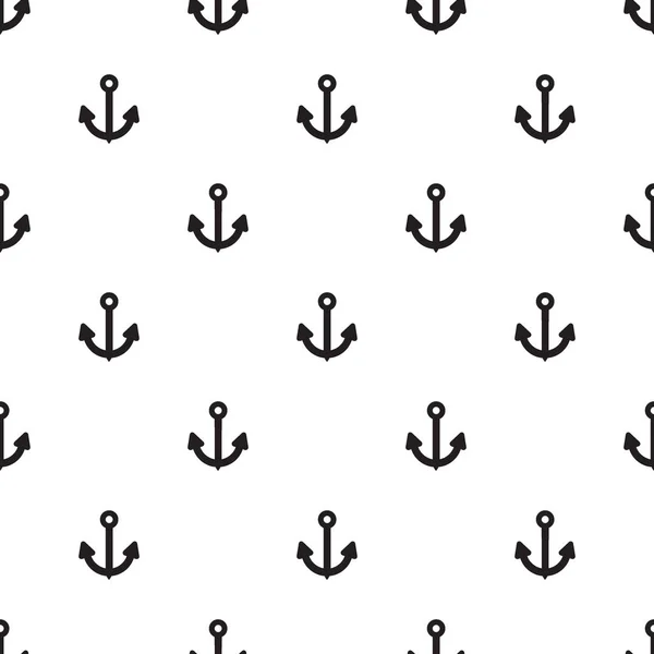 Seamless anchors pattern sign on white — Stock Vector