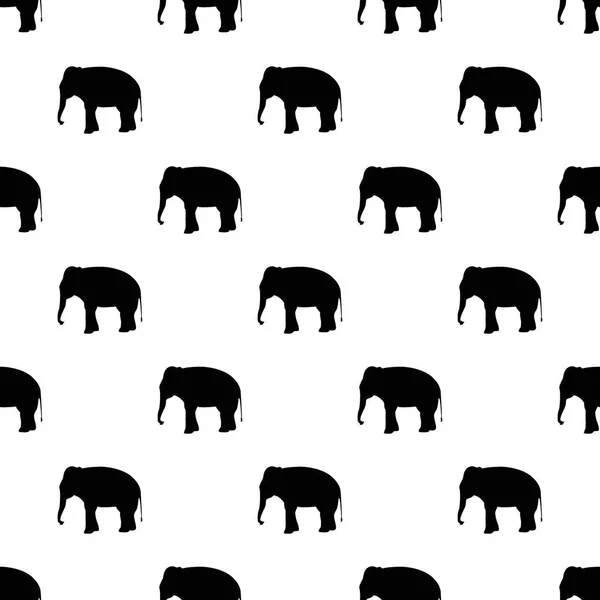 Seamless elephant pattern on white — Stock Vector