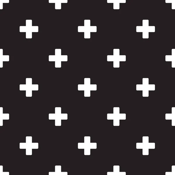 Inconsútil más patrón de signo en negro — Archivo Imágenes Vectoriales