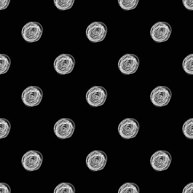 Sorunsuz elle çizilmiş daire desen siyah