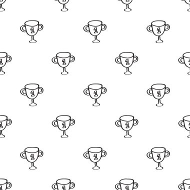 Dikişsiz el beyaz çizilmiş bir numaralı Kupası