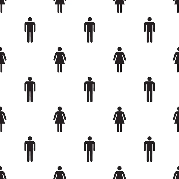 在白色的无缝的男性和女性符号模式 — 图库矢量图片
