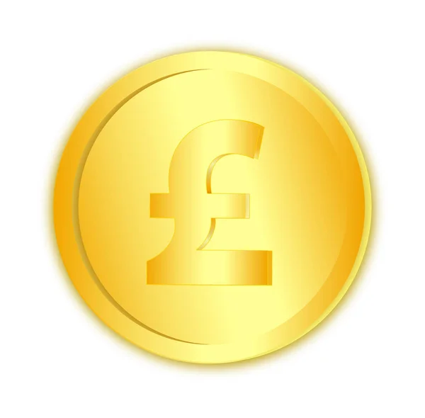 Pièce de monnaie Livre d'or sur blanc — Image vectorielle